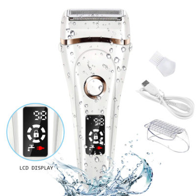 Waterproof Rechargeable Electric Razor with LCD Display