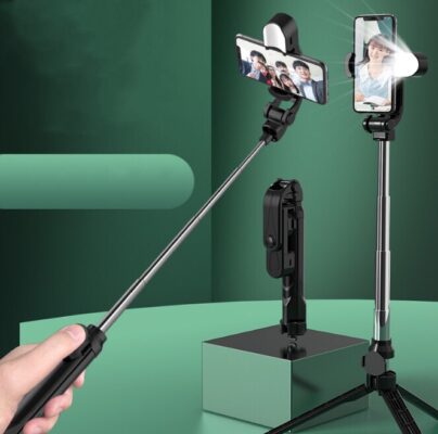 Lighted Tripod Selfie Stick with Remote