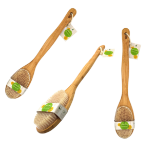 Long Handle Bamboo Body Brush 2 Pack