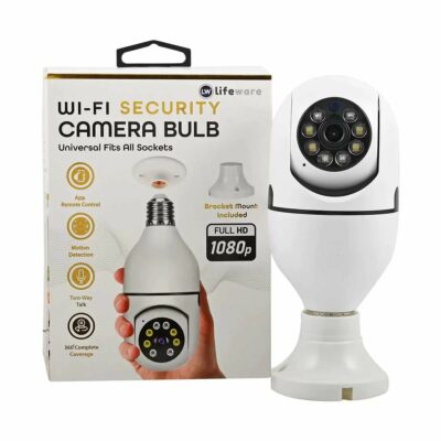 Wireless Light Bulb Security Camera with 360-Degree Surveillance