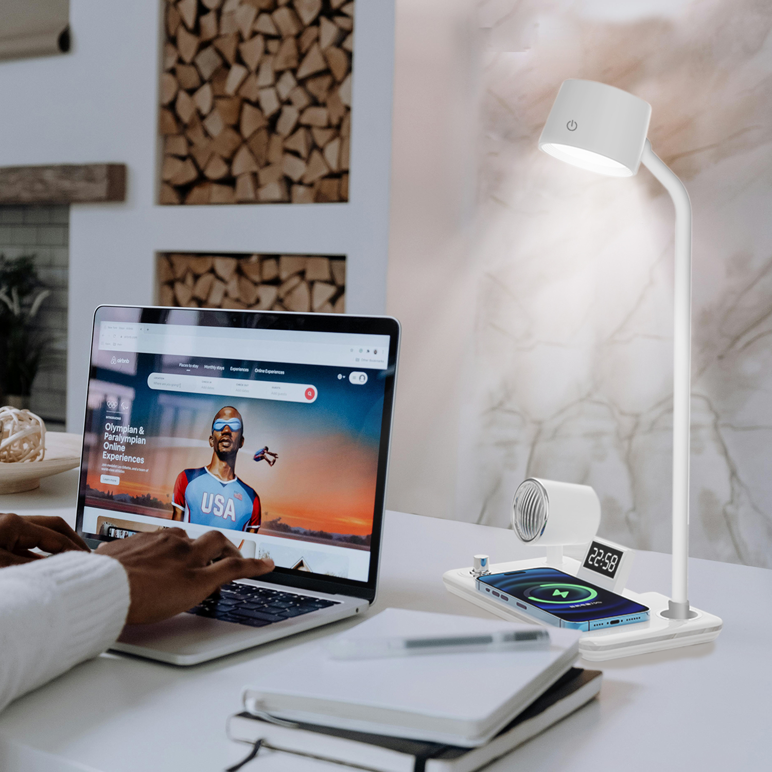 Lifestyle-2 Ethos 4 IN 1 Wireless Charger With Speaker - Image 1