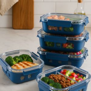 Glass Prep & Store Set with Silicone Grip 8 PCS Storage  Set