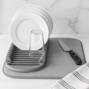 Drying Mat with Integrated Plate Rack
