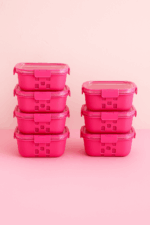 5 Piece Food Storage Container Set with Removable Silicone Bottom and Lock