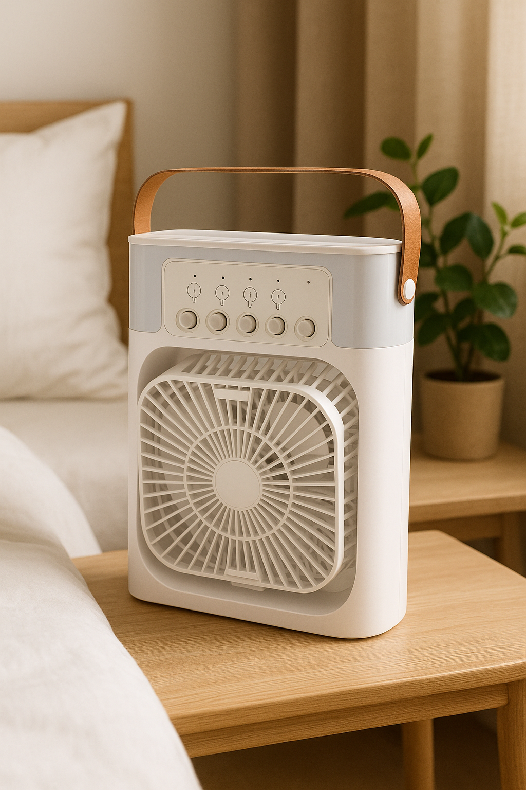 20250513_1118_Portable Fan Design_remix_01jv56y69bfpxb2c10v79zjx3e Desktop Cooling Mist Fan - Image 1