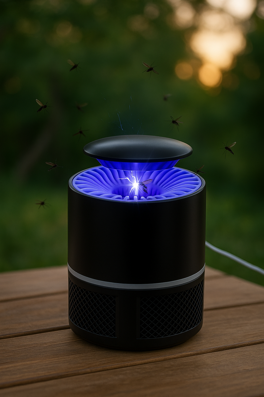 20250513_1404_Outdoor Bug Zapper_remix_01jv5gf8effhq9x56mw49t67wx UV Desktop Mosquito/ Bug Guard - Image 1
