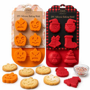 Sugar n Spice Holiday Silicone Baking Molds 4 Pack