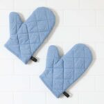 Chambray Quilted Oven Mitts - Image 2
