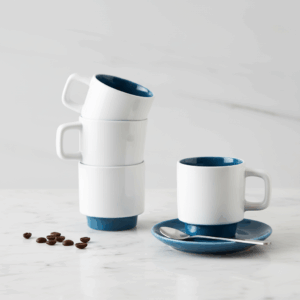 Set of 2 Stackable Espresso Mugs