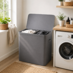 3P Experts 100L Double Laundry Hamper with Lid – Foldable Dual Compartment Laundry Basket with Removable Bags