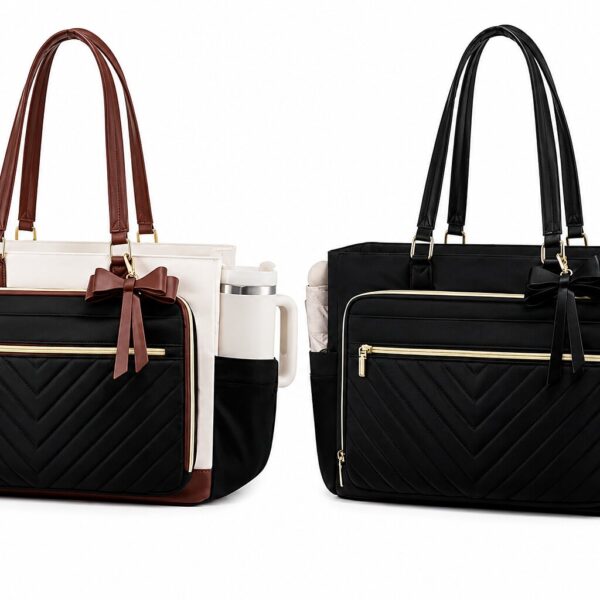 IVY HIGH Laptop Tote Bag with Built-In Lunch Box Compartment