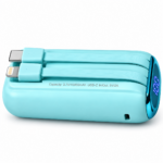 10,000mAh Portable Power Bank with Built-In Charging Cables & Digital Display