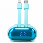 10,000mAh Portable Power Bank with Built-In Charging Cables & Digital Display - Image 2